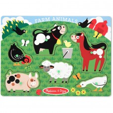 Melissa & Doug Farm Animals Wooden Peg Puzzle (6 pcs)   555346781